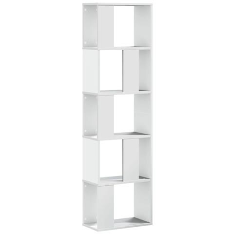 Libreria 5 Ripiani Bianca 45x23,5x162,5cm Legno Multistrato - Foto 2