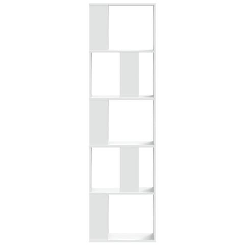 Libreria 5 Ripiani Bianca 45x23,5x162,5cm Legno Multistrato - Foto 3
