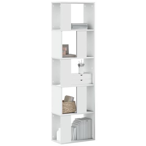 Libreria 5 Ripiani Bianca 45x23,5x162,5cm Legno Multistrato - Foto 1