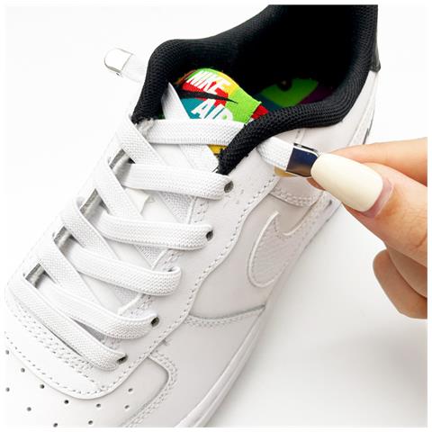 Lacci Per Scarpe Piatte Senza Lacci Lacci Elastici Con Fibbia White - Foto 2