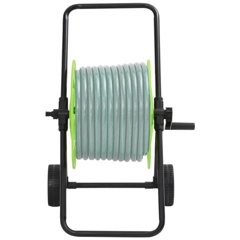 Carrello Avvolgitubo Verde Tubo Flessibile 60 M 1/2"" In Acciaio - Foto 2