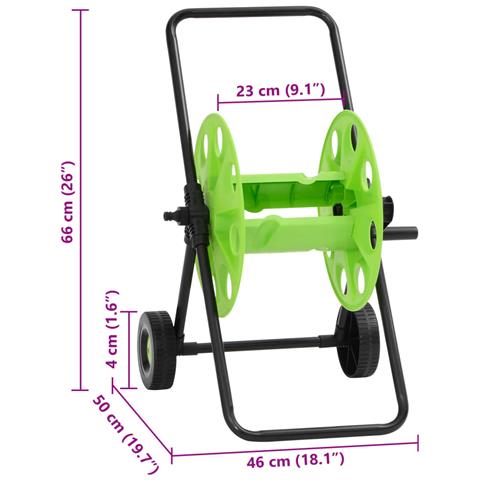 Carrello Avvolgitubo Verde Tubo Flessibile 60 M 1/2"" In Acciaio - Foto 8