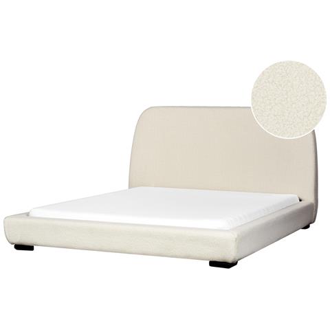 Letto Bouclé Roisel 160 X 200 Cm Beige Chiaro - Foto 2