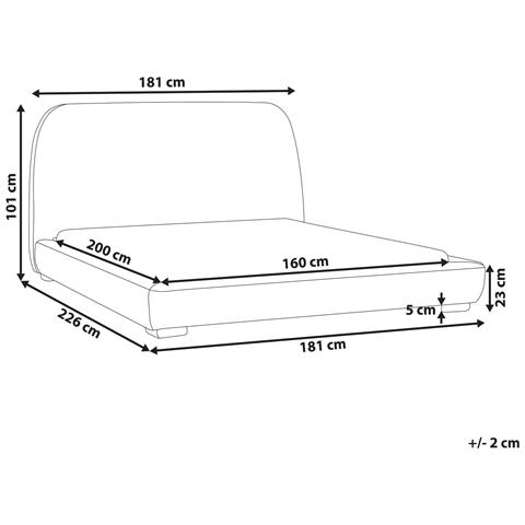 Letto Bouclé Roisel 160 X 200 Cm Beige Chiaro - Foto 8
