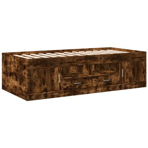 Divano Letto Con Cassetti Senza Materasso Rovere Fumo 90x190 Cm - Foto 3