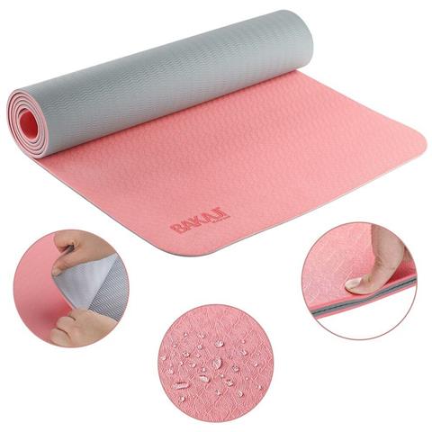 Tappetino Yoga Aerobica Pilates Tappeto Allenamento Fitness Palestra Rosa Grigio - Foto 4