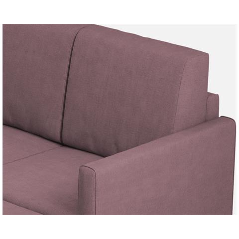 Divano Karay 2 Posti (due Sedute Da 60cm) + Pouf Misure Esterne L. 138 P. 155 Colore Prugna - Foto 2