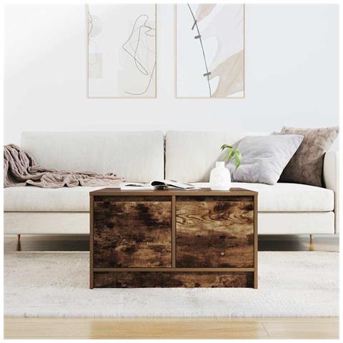 Tavolino da Salotto con Cassetti Rovere Fumo 70,5x70x40 cm - Foto 2