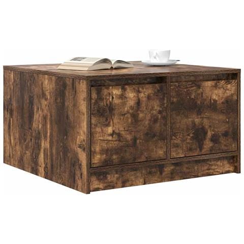 Tavolino da Salotto con Cassetti Rovere Fumo 70,5x70x40 cm - Foto 9