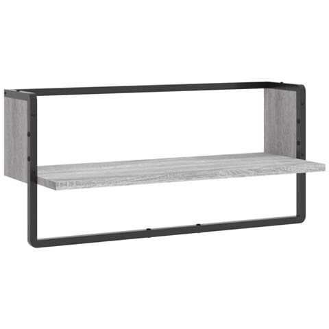 Mensola A Parete Con Asta Grigio Sonoma 65x25x30 Cm - Foto 2