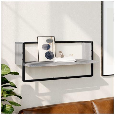 Mensola A Parete Con Asta Grigio Sonoma 65x25x30 Cm - Foto 1