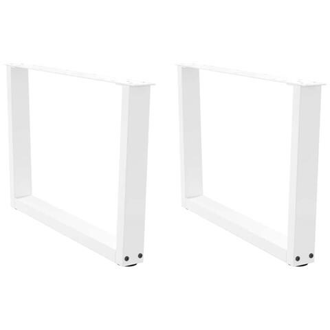 Gambe Per Tavolo Pranzo A V 2 Pz Bianco 70x(42-43,3)cm Acciaio - Foto 1
