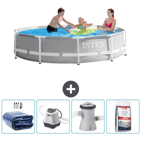 Piscina Fuori Terra - In Giro - 305x305x76 Cm - Grigio - Include Accessori Coordinati Cb53 - Foto 1