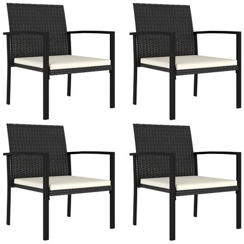 Lusso Casadino - Sedie Da Pranzo Per Giardino 4 Pz In Polyrattan Nero - Foto 2