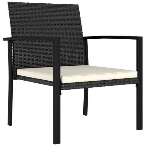 Lusso Casadino - Sedie Da Pranzo Per Giardino 4 Pz In Polyrattan Nero - Foto 1