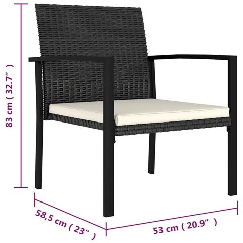 Lusso Casadino - Sedie Da Pranzo Per Giardino 4 Pz In Polyrattan Nero - Foto 5
