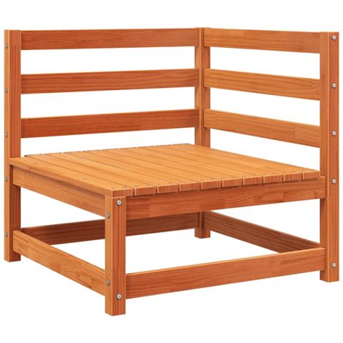 Lusso Casadino -  Divano Angolare Giardino Marrone Cera 70x70x67cm Massello Pino - Foto 1