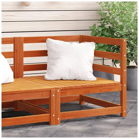 Lusso Casadino -  Divano Angolare Giardino Marrone Cera 70x70x67cm Massello Pino - Foto 7