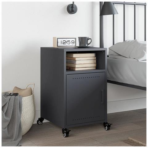 Lusso Casadino - Comodino Antracite 36x39x59 Cm In Acciaio - Foto 2