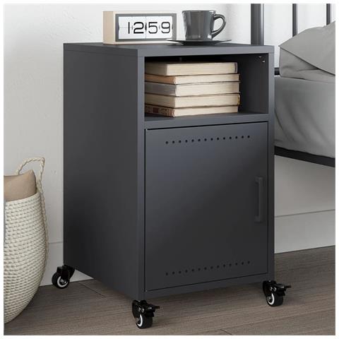 Lusso Casadino - Comodino Antracite 36x39x59 Cm In Acciaio - Foto 8