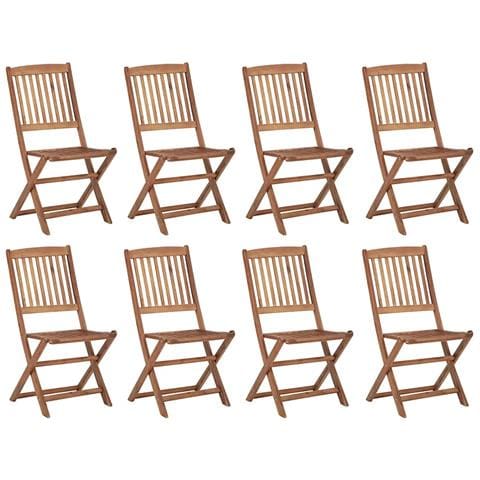 Lusso Casadino -  Sedie Da Giardino Pieghevoli 8 Pz Con Cuscini Massello Acacia - Foto 1
