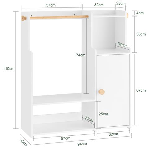 Giardaroba Per Bambini Con Appendiabitle 94x35x110cm Kmb110-w - Foto 2