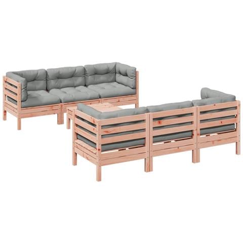 Set Divani Giardino 7 pz Cuscini Legno Massello Abete Douglas - Foto 1