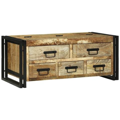 Tavolo da caffè 90x50x38 cm Legno massello Mango grezzo - Foto 1