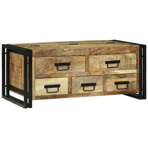 Tavolo da caffè 90x50x38 cm Legno massello Mango grezzo - Foto 2