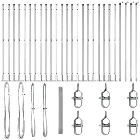 Recinzione in Fil di Ferro Saldato con 13 Pali Flangiati 1.5x50 m Acciaio Galvanizzato - Foto 1