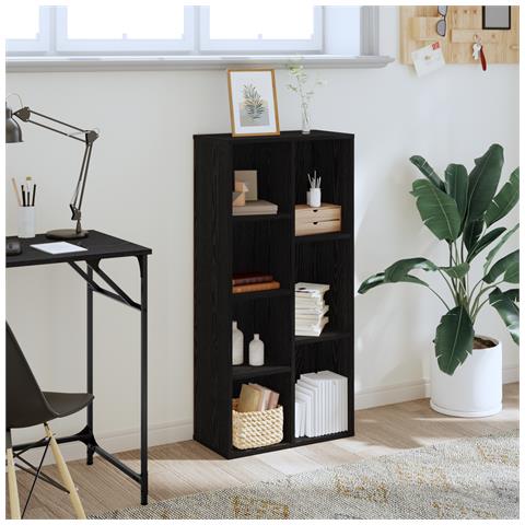 Scaffale  Nero Quercia 50x25x105 cm Legno ingegnerizzato - Foto 2