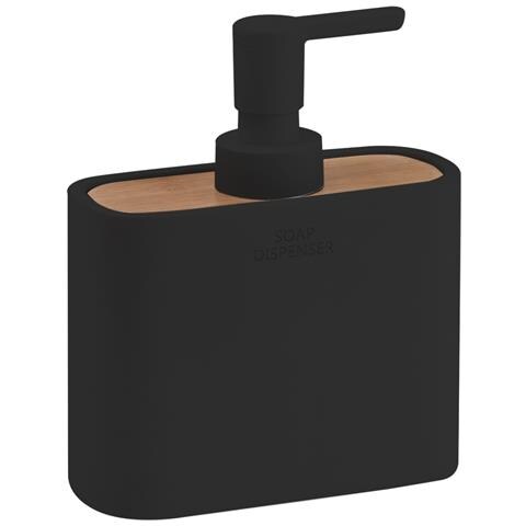 Dosasapone Con Erogatore In Plastica D'appoggio In Resina E Bambù 1380 Gedy Serie Ninfea Nero Matt - Foto 1