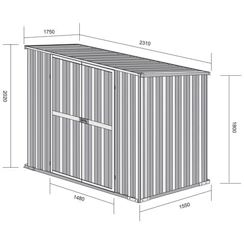 Box In Acciaio Zincato Casetta Da Giardino In Lamiera 2.31 X 1.75 M X H2.02 M - 81 Kg – 4.04 Metri Quadri - Bianco - Foto 5