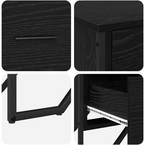Cassettiera Rovere Nero 91x35.5x74.5 cm Legno ingegnerizzato - Foto 9