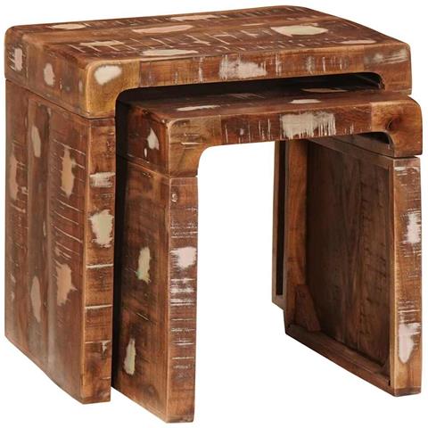 Tavoli da Fine Multicolore legno massello di riciclo - Foto 2