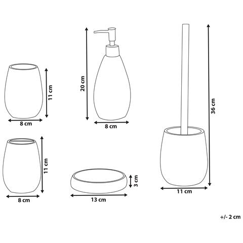 Set Da 5 Accessori Per Il Bagno Samiria Grigio - Foto 2