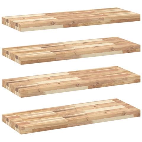 Mensole da Parete 4 pz 80x30x4 cm Legno Acacia Non Trattato - Foto 1