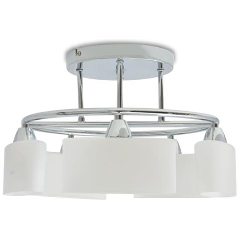 Lusso Casadino -  Lampada Soffitto Paralumi Elissoidi Vetro 5 Lampadine E14 200 W - Foto 2