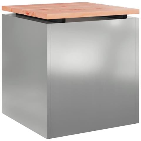 Panchina da giardino Argento 40 x 40 x 43 cm Acciaio zincato - Foto 1