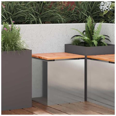 Panchina da giardino Argento 40 x 40 x 43 cm Acciaio zincato - Foto 2