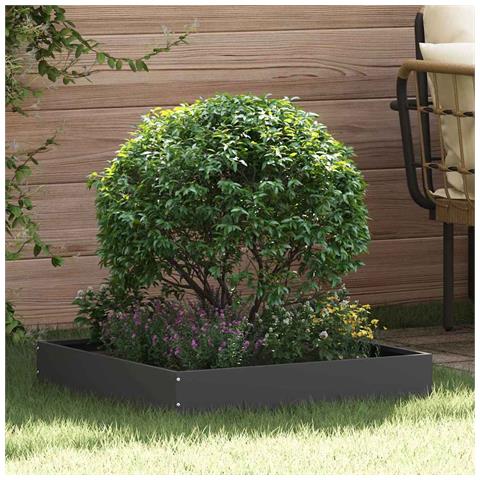 Bordura per Prato 6 pcs Nero 60 x 60 x 13 cm Acciaio - Foto 2