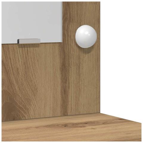 Set Tavolo da Trucco 2 pcs rovere artigianale Legno multistrato - Foto 9