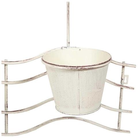 Fioriera In Metallo Bianco 95x23x69h - Foto 3