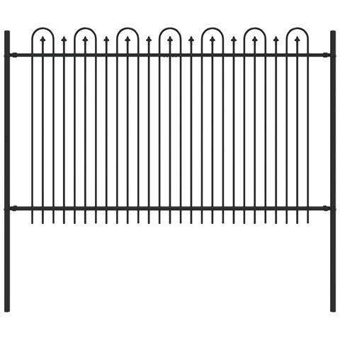 Recinzione ad arco a picchetto Nero 200 x 130 cm - Foto 1