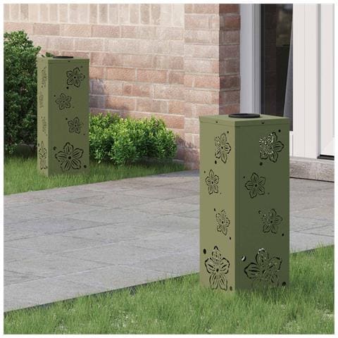 Faro LED solare per sentieri 2 pcs Verde oliva - Foto 2
