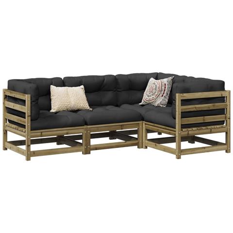 Set Divani da Giardino 4 pz in Legno Impregnato di Pino - Foto 2