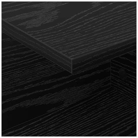 Comodino 2 pcs Rovere Nero 40 x 30 x 25 cm Legno multistrato - Foto 9
