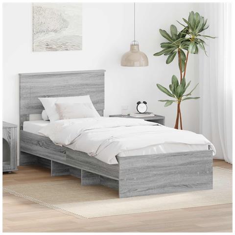 Struttura del letto Grigio Sonoma 80 x 200 cm Legno multistrato - Foto 2