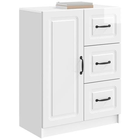 Credenza Bianco Lucido 66 x 34,5 x 87 cm Legno ingegnerizzato - Foto 2