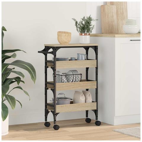 Carrello da Cucina Rovere Sonoma 53 x 20 x 76 cm - Foto 2